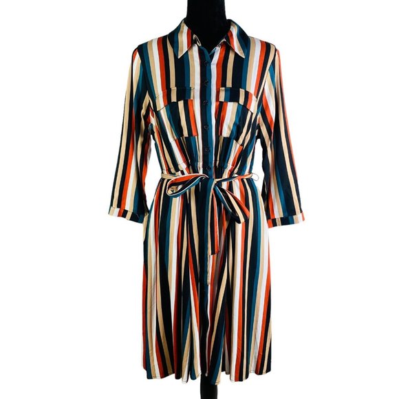 torrid Dresses Torrid Mini Challis Shirt Dress In Stripe Black